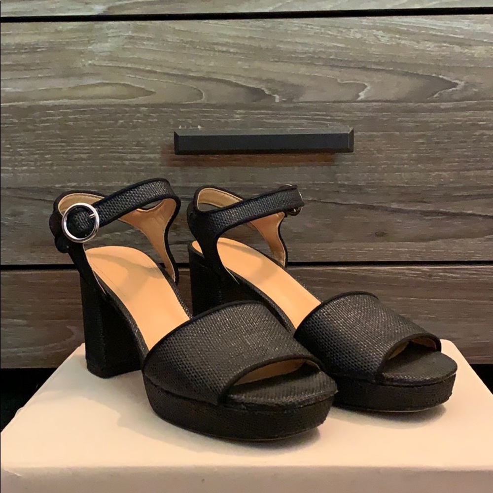Black strap heels